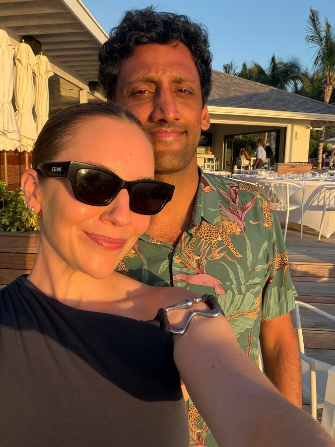 Jen and Rob at sunset by the sea